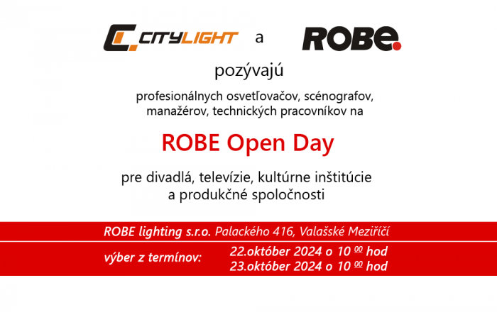 Príďte sa pozrieť na ROBE Open Day